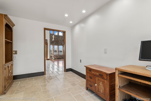 2995 Venice, Highland, MI 48356 - unfurnished office featuring stone tile flooring, recessed lighting, and baseboards