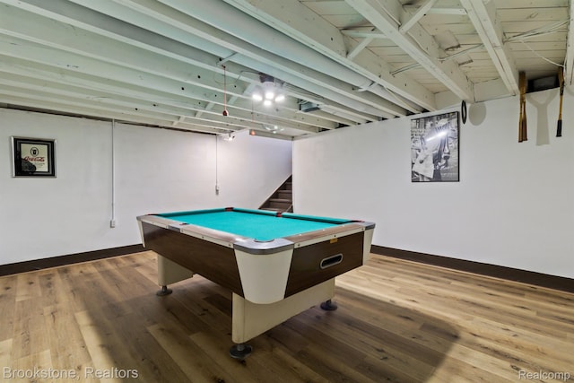 2995 Venice, Highland, MI 48356 - rec room with billiards, wood finished floors, and baseboards