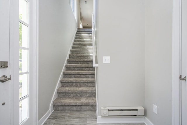 603 Woodland, Dexter, MI 48130 - stairway featuring baseboards and wood finished floors
