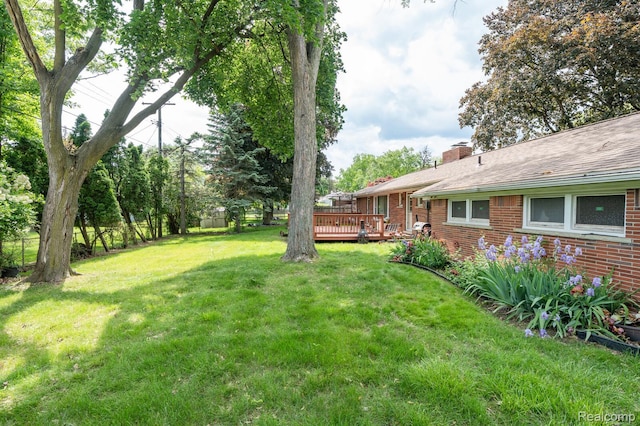 19419 Coral Gables St, Southfield, MI 48076 - view of yard featuring a wooden deck