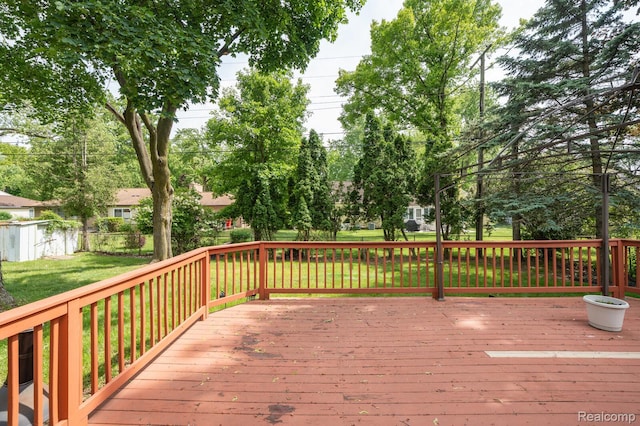 19419 Coral Gables St, Southfield, MI 48076 - wooden terrace with a lawn