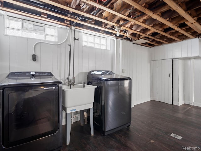 3752 Katherine St, Dearborn, MI 48124 - washroom featuring washer and clothes dryer and wood finished floors
