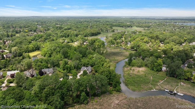 1707 Mountain Ash Dr, West Bloomfield, MI 48324 - aerial view of property and surrounding area featuring a forest and a large body of water
