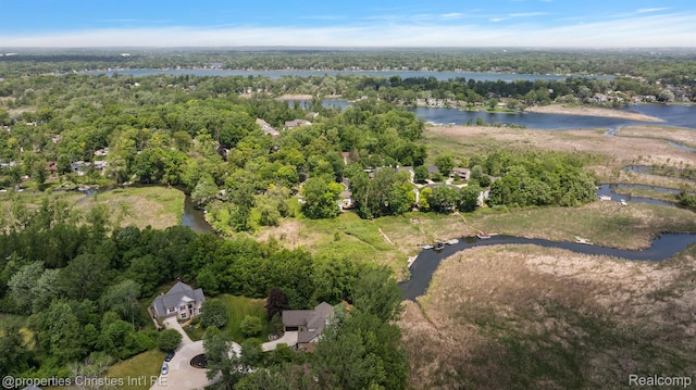 1707 Mountain Ash Dr, West Bloomfield, MI 48324 - aerial view of property's location with a nearby body of water and a forest
