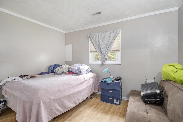 236 Mary St, Plainwell, MI 49080 - bedroom featuring light wood-type flooring, ornamental molding, and baseboards
