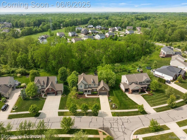 871 Wynstone Cir S, Oakland, MI 48363 - aerial view of residential area featuring a forest