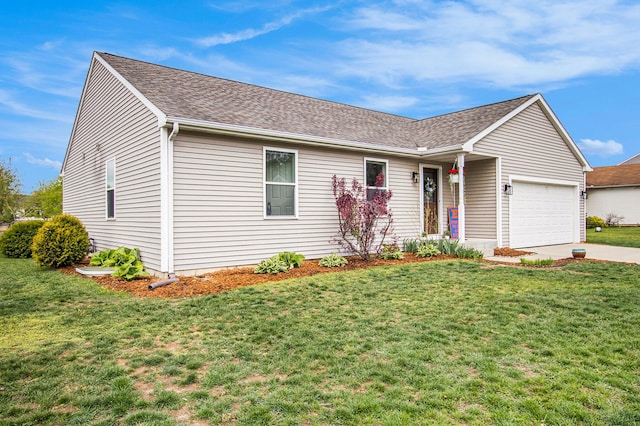 69698 Fox Xing, Edwardsburg, MI 49112 - single story home featuring an attached garage, a front lawn, concrete driveway, and roof with shingles