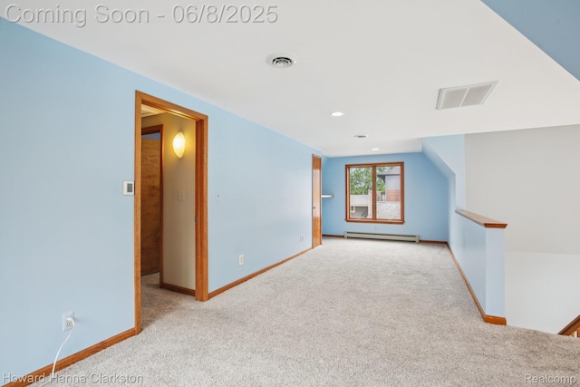 2734 Silverside Rd, Waterford, MI 48328 - unfurnished room featuring carpet, baseboard heating, baseboards, and recessed lighting