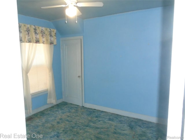 17127 Griggs St, Detroit, MI 48221 - unfurnished room featuring carpet floors, ceiling fan, and lofted ceiling