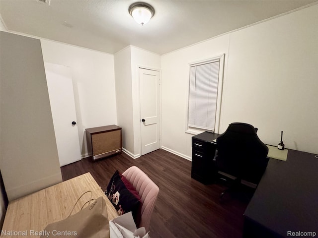 5689 Cornell St, Dearborn Heights, MI 48125 - office area featuring wood finished floors and baseboards