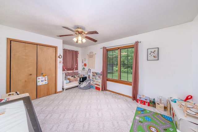 4300 Holton-Duck Lake Rd, Twin Lake, MI 49457 - game room with a ceiling fan, baseboards, and carpet