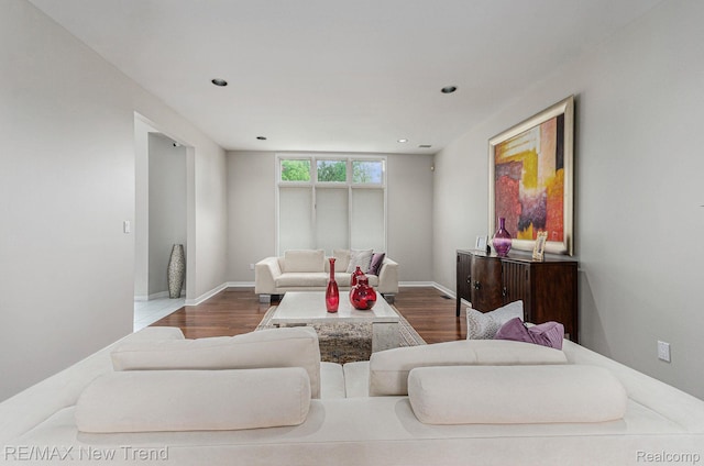 2337 Horseshoe Dr, West Bloomfield, MI 48322 - living area with wood finished floors, recessed lighting, and baseboards