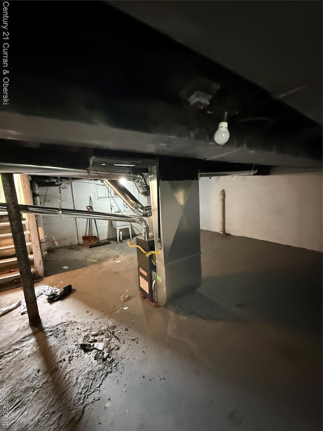11647 Cascade St, Detroit, MI 48204 - unfinished basement with heating unit