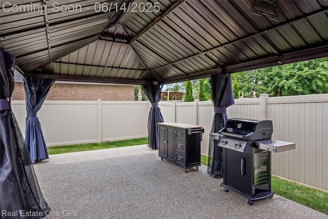 52657 Creekside Dr, Chesterfield, MI 48047 - view of patio / terrace with grilling area and a gazebo