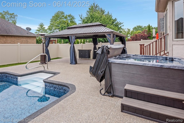 52657 Creekside Dr, Chesterfield, MI 48047 - view of pool with a gazebo, a patio area, and a fenced backyard