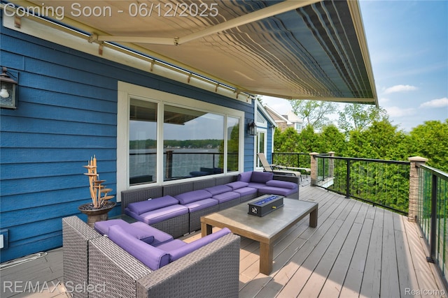7457 Haviland Beach Dr, Argentine, MI 48451 - wooden terrace with outdoor lounge area