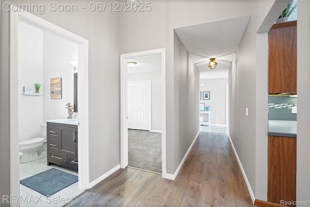 7457 Haviland Beach Dr, Argentine, MI 48451 - hallway featuring wood finished floors and baseboards