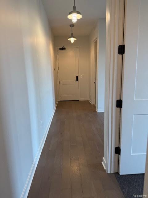 804 N Main St Unit 2A, Rochester, MI 48307 - hallway featuring dark wood finished floors and baseboards