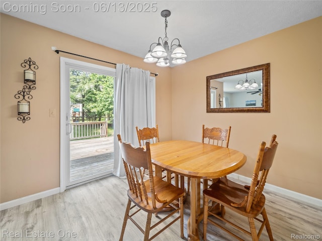 8907 Mccoll Side Rd, Brighton, MI 48116 - dining space featuring a chandelier and light wood-type flooring