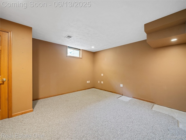 8907 Mccoll Side Rd, Brighton, MI 48116 - basement featuring carpet floors and recessed lighting