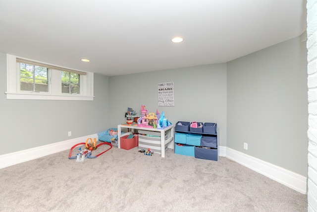 2430 Geddes Ave, Ann Arbor, MI 48104 - playroom featuring carpet floors, recessed lighting, and baseboards