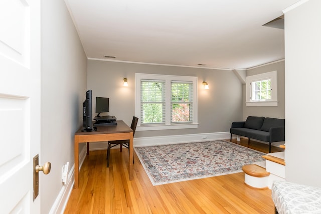 2430 Geddes Ave, Ann Arbor, MI 48104 - office space featuring light wood-style floors, ornamental molding, and baseboards