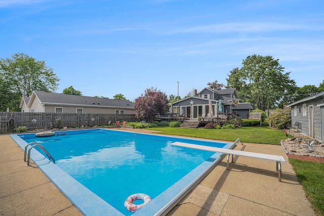 319 Washington St, Otsego, MI 49078 - view of pool with a deck and a diving board
