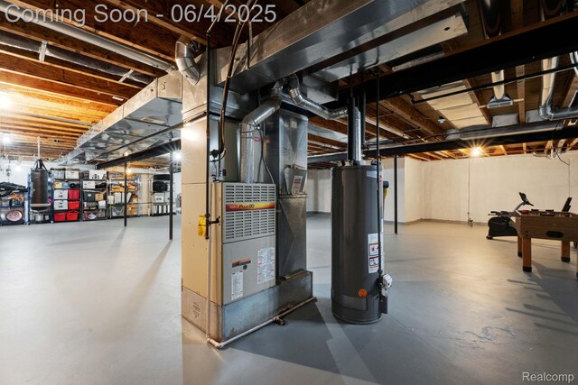 50565 Otter Creek Dr, Shelby Twp, MI 48317 - unfinished below grade area with gas water heater