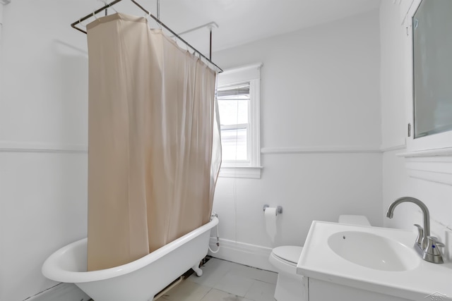 707 Glenwood Ave, Port Huron, MI 48060 - bathroom with toilet, vanity, and shower / bath combination with curtain