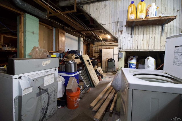 707 Glenwood Ave, Port Huron, MI 48060 - unfinished basement with freestanding refrigerator