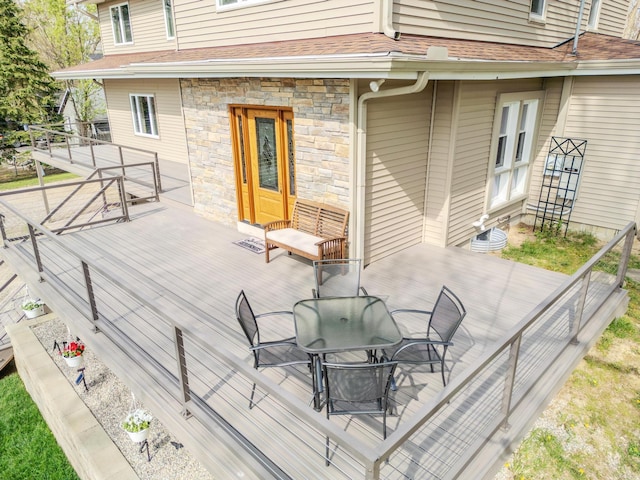 175 Templar Ave, Pinckney, MI 48169 - wooden deck with outdoor dining area