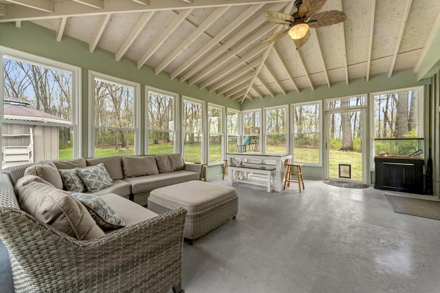 175 Templar Ave, Pinckney, MI 48169 - sunroom / solarium with healthy amount of natural light, a ceiling fan, and an outdoor living space