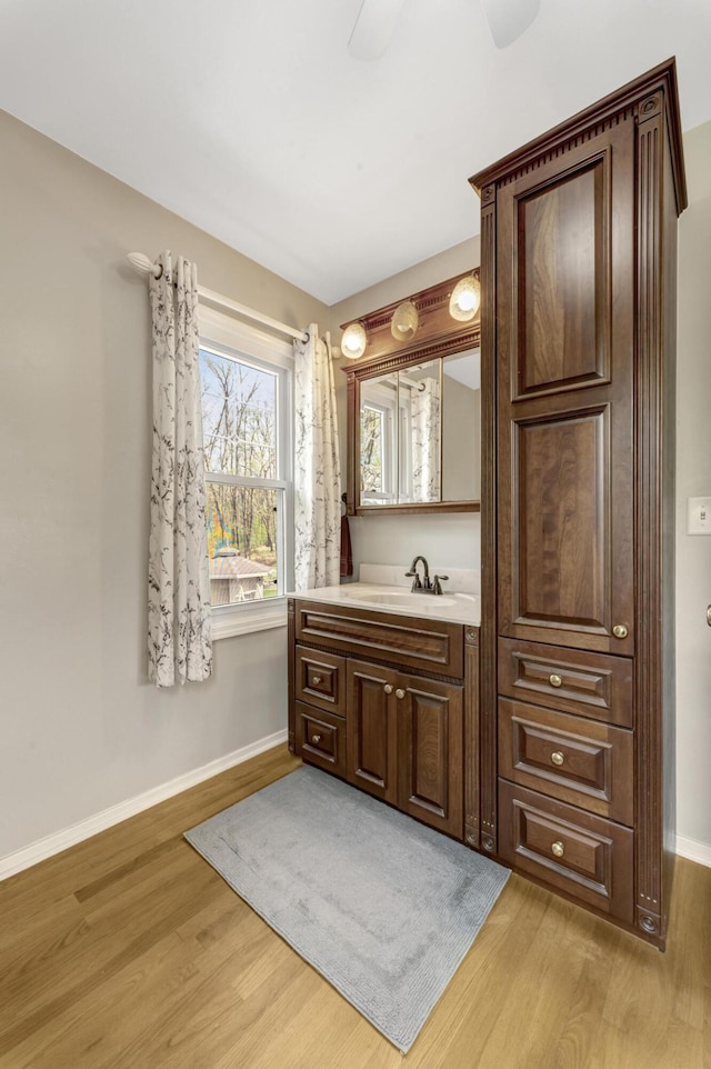 175 Templar Ave, Pinckney, MI 48169 - bathroom with wood finished floors, vanity, and baseboards
