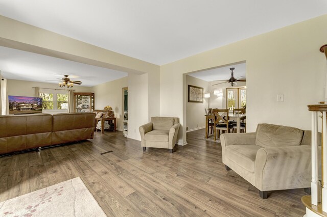 175 Templar Ave, Pinckney, MI 48169 - living room with ceiling fan and wood finished floors