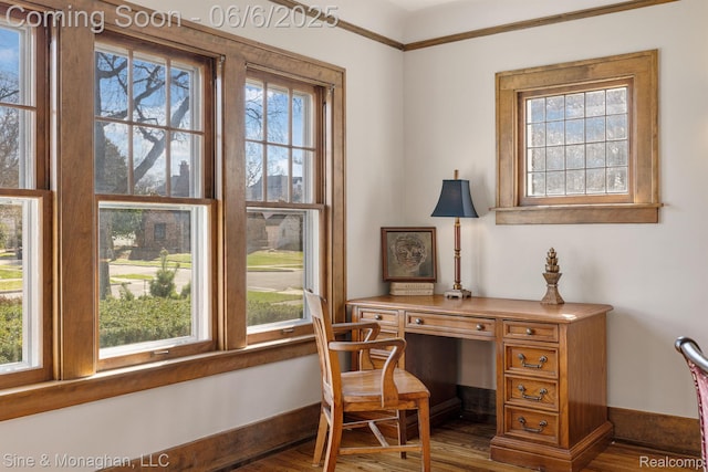 797 Washington Rd, Grosse Pointe, MI 48230 - office featuring dark wood-style floors and baseboards