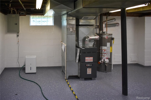 3434 Durham Rd, Clawson, MI 48073 - utilities featuring electric panel, water heater, and heating unit