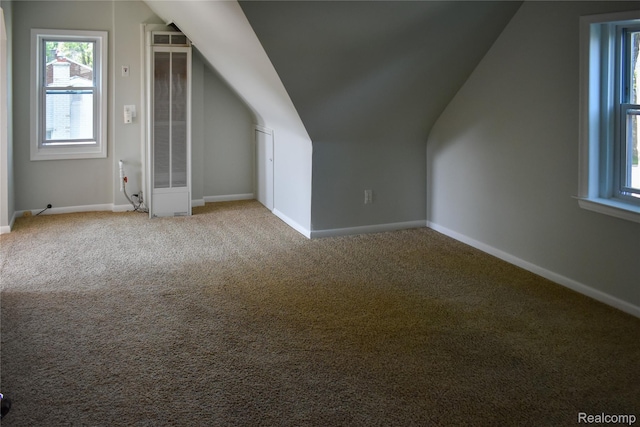 3434 Durham Rd, Clawson, MI 48073 - bonus room featuring vaulted ceiling, a heating unit, plenty of natural light, carpet, and baseboards