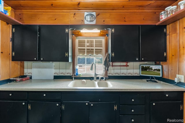 1250 W Thompson Rd, Fenton, MI 48430 - kitchen with a sink, dark cabinetry, and light countertops
