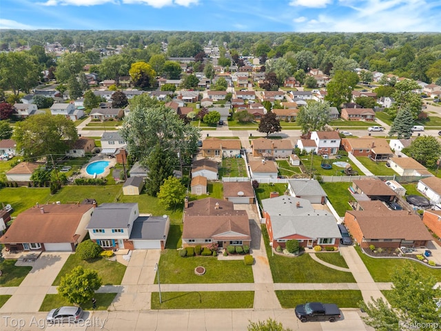32532 Steinhauer St, Westland, MI 48186 - aerial perspective of suburban area with a pool area