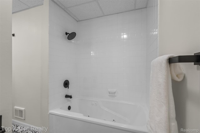 32532 Steinhauer St, Westland, MI 48186 - full bathroom featuring a combined bath / shower with jetted tub, baseboards, and a paneled ceiling