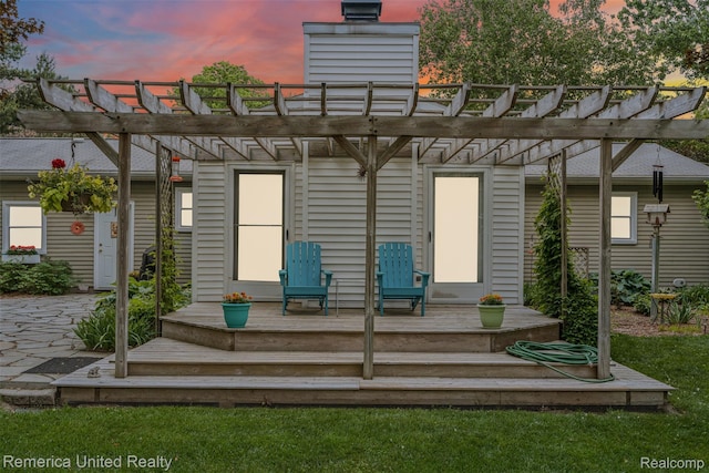 3875 Zimmer Rd, Williamston, MI 48895 - rear view of house featuring a wooden deck and a pergola