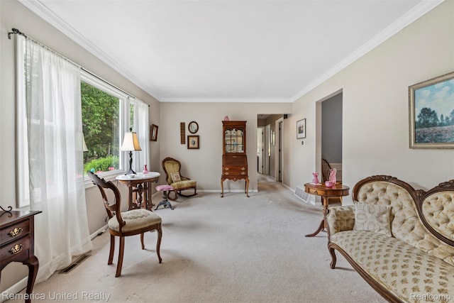 3875 Zimmer Rd, Williamston, MI 48895 - living room with carpet flooring, crown molding, and baseboards