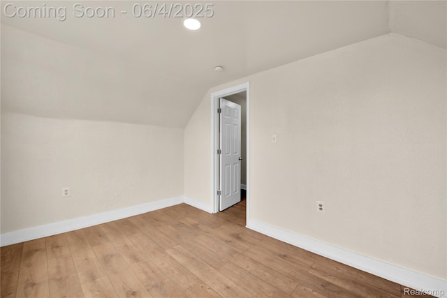 3851 Fredro St, Hamtramck, MI 48212 - bonus room with vaulted ceiling, baseboards, wood-type flooring, and recessed lighting