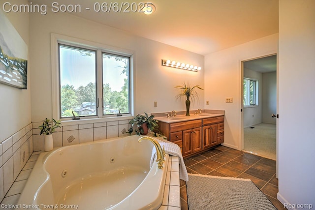 11265 N Shore Dr, Whitmore Lake, MI 48189 - full bath with double vanity and a jetted tub