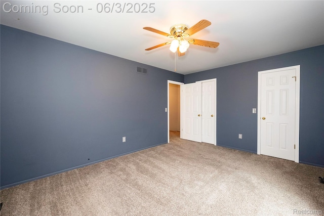 35485 Stillmeadow Ln, Clinton Township, MI 48035 - unfurnished bedroom with carpet, baseboards, ceiling fan, and a closet