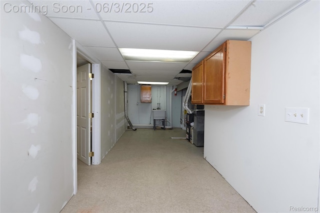 35485 Stillmeadow Ln, Clinton Township, MI 48035 - corridor featuring a paneled ceiling and a sink