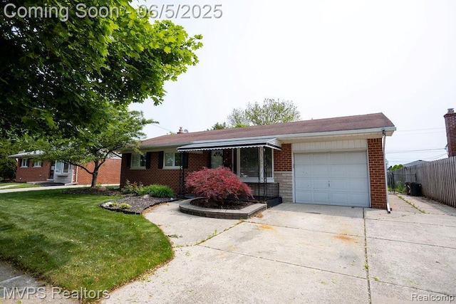 33316 Fraser Ave, Fraser, MI 48026 - ranch-style house featuring an attached garage, brick siding, and driveway