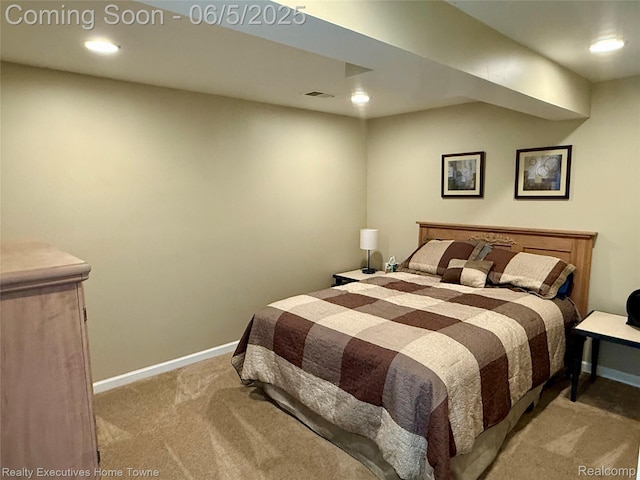 13999 French Ln, Davisburg, MI 48350 - bedroom with light colored carpet, baseboards, and recessed lighting