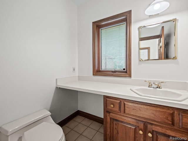 4932 Susans Way, Bloomfield Hills, MI 48302 - bathroom with toilet, vanity, tile patterned floors, and baseboards