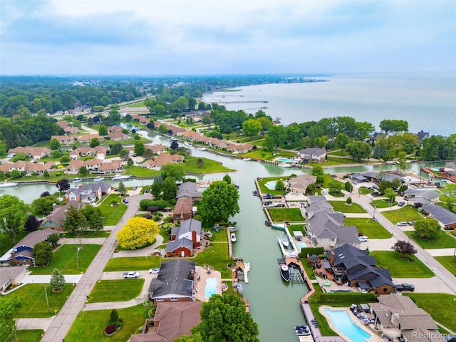 49748 Regatta St, Chesterfield, MI 48047 - aerial view of residential area with a large body of water